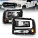 Ford Excursion 2000-2004 Black Tube DRL Headlights