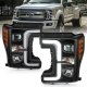 Ford F250 Super Duty 2017-2019 Black Projector Headlights DRL