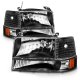 Ford F150 1992-1996 Black Headlights