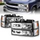 Chevy 2500 Pickup 1994-1998 Headlights Bumper Lights DRL