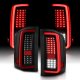 Chevy Silverado 2007-2013 Black Full LED Tail Lights Red Tube