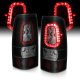 GMC Sierra 2500 1999-2004 Black Smoked Halo LED Tail Lights