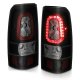 GMC Sierra 2500 1999-2004 Black Smoked Halo LED Tail Lights