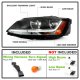 VW Jetta 2011-2018 Black Headlights LED DRL