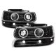 Chevy Suburban 2000-2006 Black LED Halo Projector Headlights Bumper Lights