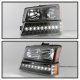 Chevy Avalanche 2003-2006 Black Headlights LED Bumper Lights