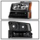 Chevy Avalanche 2003-2006 Black Headlights LED Bumper Lights