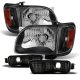 Toyota Tacoma 2001-2004 Black Headlights Corner Bumper Lights Set