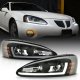 Pontiac Grand Prix 2004-2008 Black Headlights LED DRL