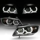 BMW 3 Series Sedan 2006-2008 Black Halo Projector Headlights