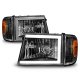 Toyota Tacoma 4WD 1998-2000 Black Headlights LED DRL