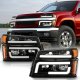 GMC Canyon 2004-2012 Black LED DRL Headlights Bumper Lights