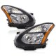 Nissan Rogue 2008-2013 Black Halogen Headlights