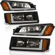 Chevy Avalanche Body Cladding 2002-2006 Black Headlights LED DRL