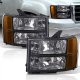 GMC Sierra 3500HD 2007-2014 Headlights Black