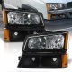 Chevy Silverado 1500HD 2003-2006 Black Headlights Blackout Bumper Lights