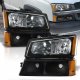 Chevy Silverado 2500 2003-2004 Black Headlights Blackout Bumper Lights