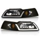 Ford Mustang 1999-2004 Black Headlights LED DRL