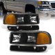 GMC Sierra 2500 1999-2004 Black Headlights Bumper Lights