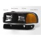 GMC Sierra 3500 2001-2007 Black Headlights Bumper Lights