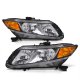 Honda Civic Coupe 2012-2013 Black Headlights