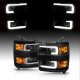 Chevy Silverado 3500HD 2015-2019 Black Projector Headlights LED Switchback A2