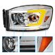 Dodge Ram 2500 2006-2009 Headlights LED DRL Switchback Signals