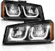 Chevy Silverado 2003-2006 Black Headlights LED DRL A1