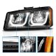 Chevy Silverado 1500HD 2003-2006 Black Headlights LED DRL A1