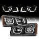 Chevy Silverado 2003-2006 Black Headlights LED DRL A1