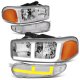 GMC Sierra Denali 2002-2007 LED DRL Headlights Switchback Bumper Lights N4