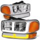 GMC Sierra 1999-2006 LED DRL Headlights Switchback Bumper Lights N4