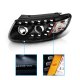 Hyundai Santa Fe 2007-2009 Projector Headlights Black LED Strip