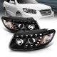 Hyundai Santa Fe 2007-2009 Projector Headlights Black LED Strip