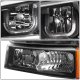 Chevy Silverado 3500 2003-2006 Black LED DRL Headlights Set N3