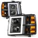 Chevy Silverado 3500HD 2007-2014 Black Headlights LED DRL N5