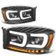 Dodge Ram 3500 2006-2009 Black Projector Headlights LED DRL Signals N2