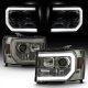 GMC Sierra 3500HD 2007-2014 Smoked LED DRL Projector Headlights