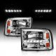 Ford F250 Super Duty 1999-2004 Clear Crystal Headlights with LED