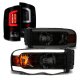 Dodge Ram 2500 2003-2005 Black Smoked DRL Headlights Tube LED Tail Lights