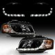 Audi A3 2006-2008 Black Projector Headlights with LED Daytime Running Lights