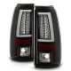 Chevy Silverado 1500HD 1999-2002 Black LED Tail Lights White Tube