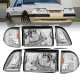 Ford Mustang 1987-1993 Headlights and Corner Lights Chrome