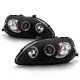 Honda Civic 1999-2000 Black Dual Halo Projector Headlights