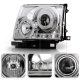 Toyota Tacoma 1997-2000 Clear Dual Halo Projector Headlights with LED