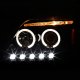 Ford Expedition 1997-2002 Black Smoked Halo Projector Headlights with LED Eyebrow