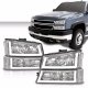 Chevy Avalanche 2003-2006 Chrome Tube DRL Headlights Bumper Lights