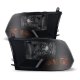 Dodge Ram 3500 2010-2012 Black Smoked Headlights LED Tail Lights Set