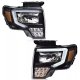 Ford F150 2009-2014 Black Tube DRL Headlights LED Signal Lights