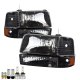 Ford F350 1992-1996 Black LED Headlight Bulbs Set Complete Kit